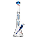RED EYE GLASS : 18" 7mm Thick Wildwood Triple Chamber Beaker Base Water Pipe
