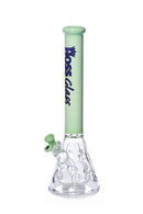 Hoss Glass Holey Beaker Bong with Colored Top and Clear Inner Section (18")