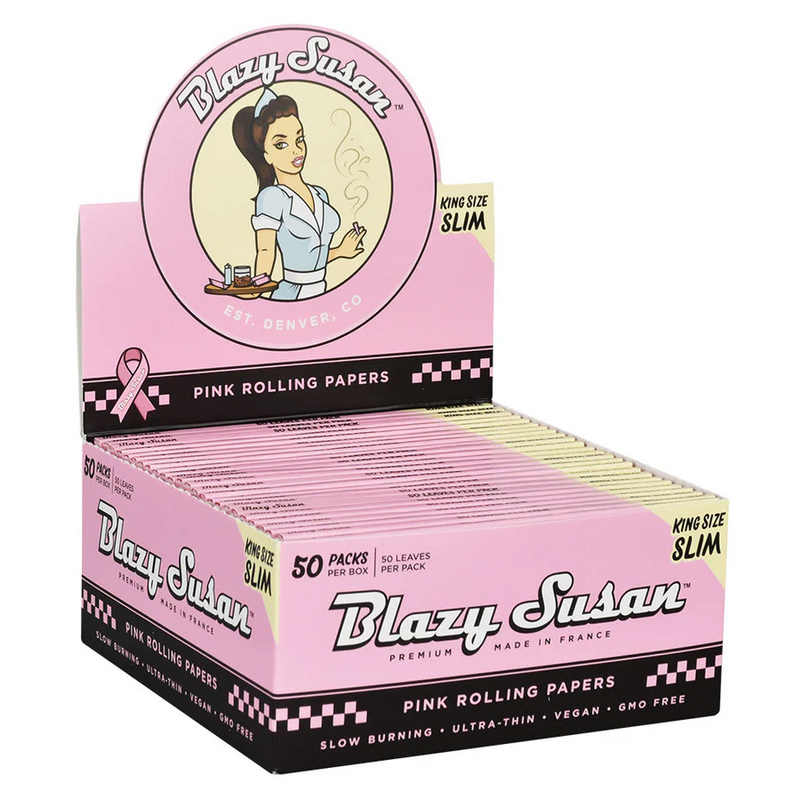 Blazy Susan Pink Rolling Papers, King Size Slim