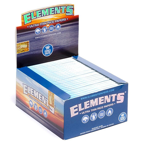 ELEMENTS : Elements Ultimate Thin Rice Rolling Papers Display, King Size