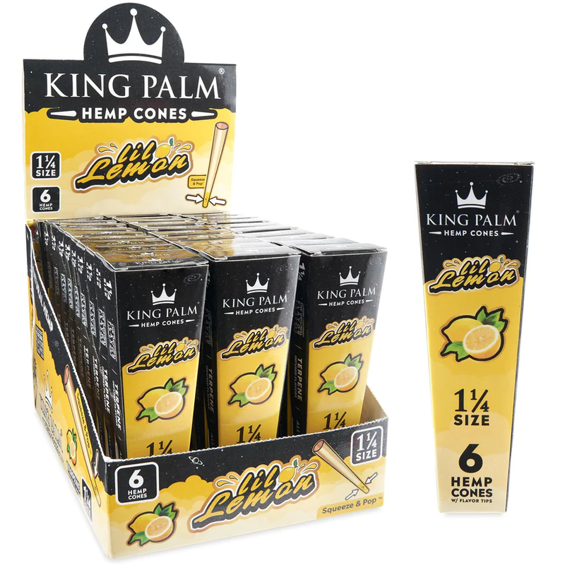 KING PALM : King Palm Cones 6pk Display, 1 1/4, Lil Lemon