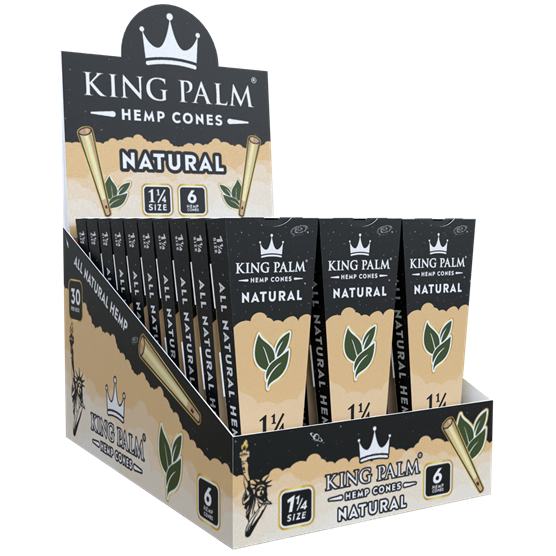 KING PALM : King Palm Cones 6pk Display, 1 1/4, Natural