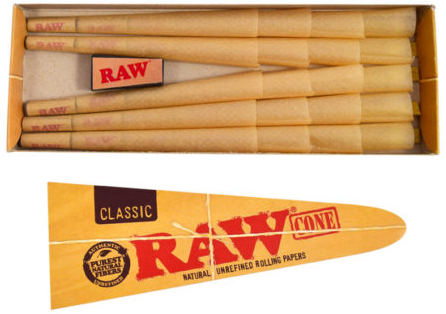 RAW : RAW Classic Natural Unrefined Pre-Roll Cones 20pk Display, 98 mm