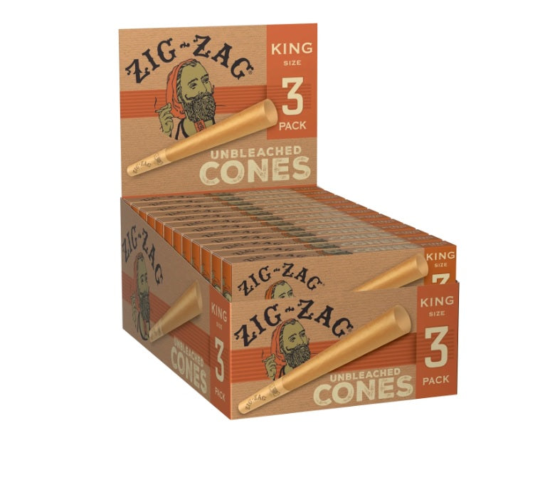 Pre Rolled Cones Zig Zag Unbleached King Size Rolling Papers