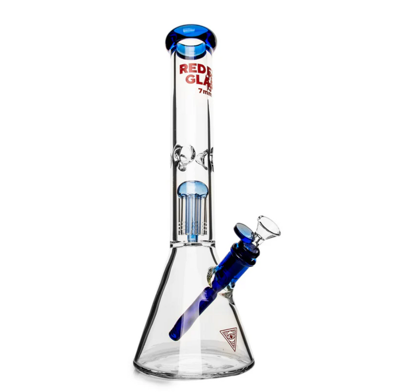 RED EYE GLASS : 15" 7mm Thick Wildwood Dual Chamber Beaker Base Water Pipe