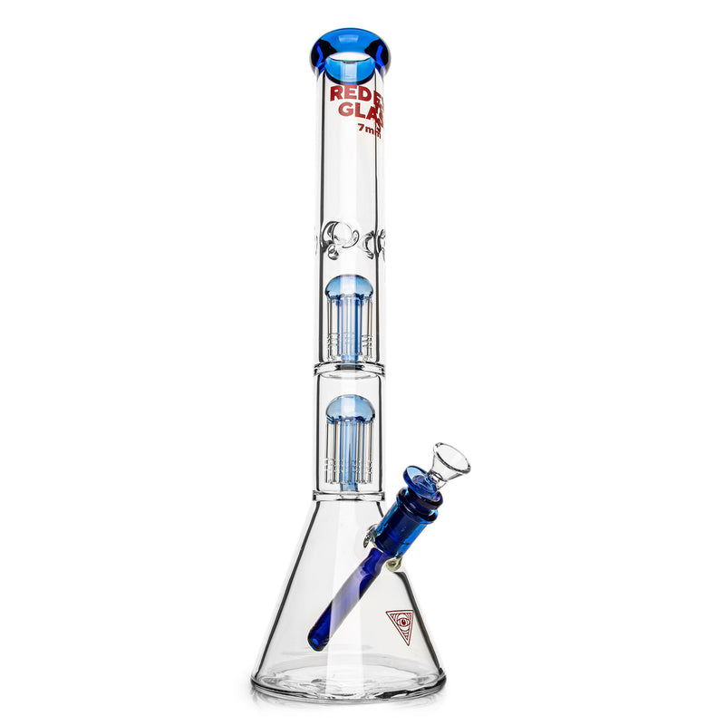 RED EYE GLASS : 18" 7mm Thick Wildwood Triple Chamber Beaker Base Water Pipe