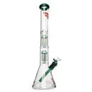 RED EYE GLASS : 18" 7mm Thick Wildwood Triple Chamber Beaker Base Water Pipe