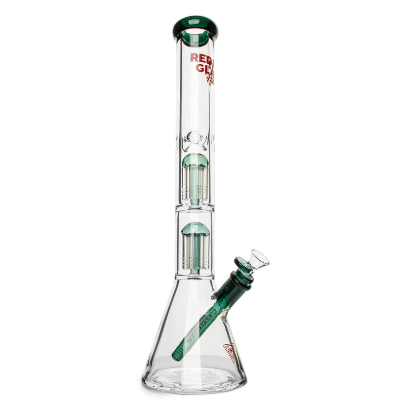 RED EYE GLASS : 18" 7mm Thick Wildwood Triple Chamber Beaker Base Water Pipe