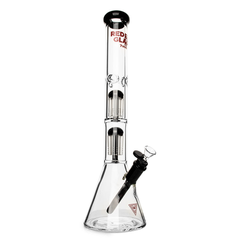 RED EYE GLASS : 18" 7mm Thick Wildwood Triple Chamber Beaker Base Water Pipe