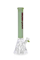 Hoss Glass Holey Beaker Bong with Colored Top and Clear Inner Section (18")
