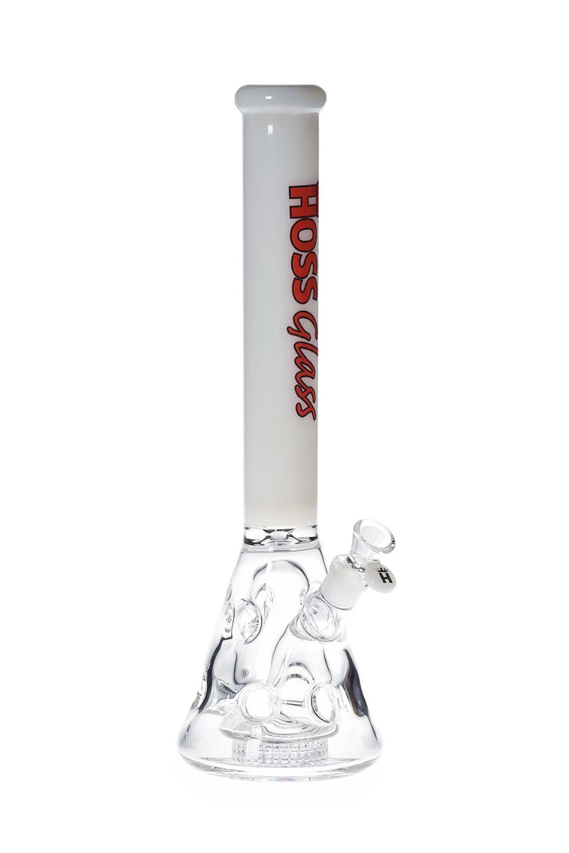 Hoss Glass Holey Beaker Bong with Colored Top and Clear Inner Section (18")