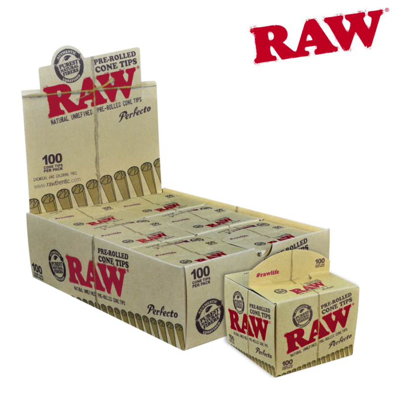 RAW TIPS – PRE ROLLED CONE TIPS PERFECTO 100