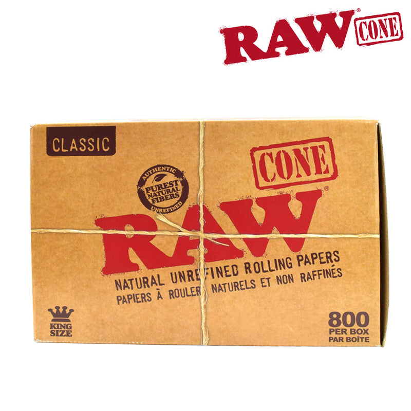 RAW: Raw Classic Natural Unrefined Pre-Rolled Cones Kingsize – BOX/800