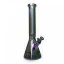 RED EYE TEK: 15" 7mm Thick Metallic Terminator Finish Traditions Series Beaker Tube W/Facetted Quarter Pattern Details
